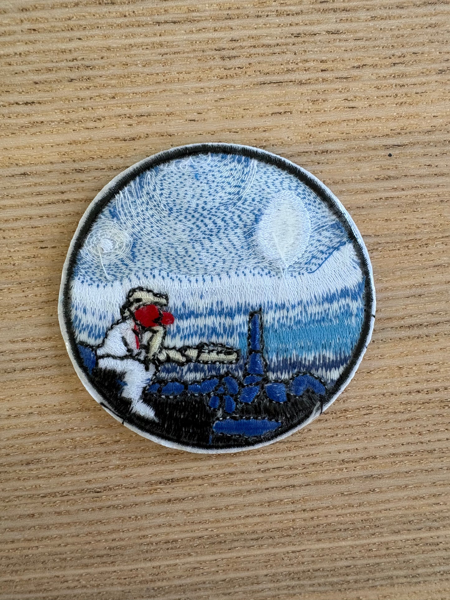 écusson brodé rond  "Nuit étoilée Van Gogh"