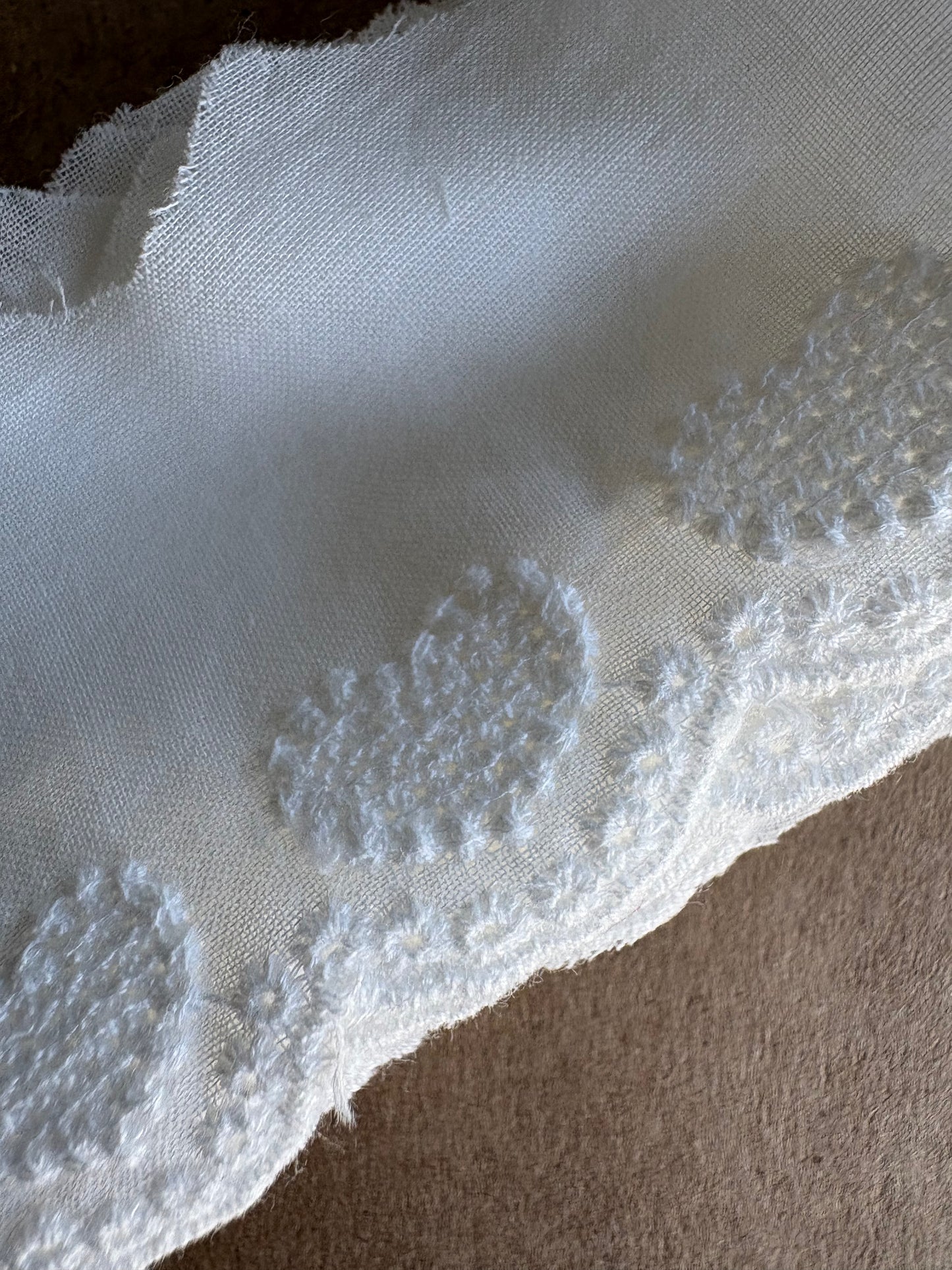 Galon en Voile de Coton Brodé – Motifs Cœurs & Dentelle Festonnée
