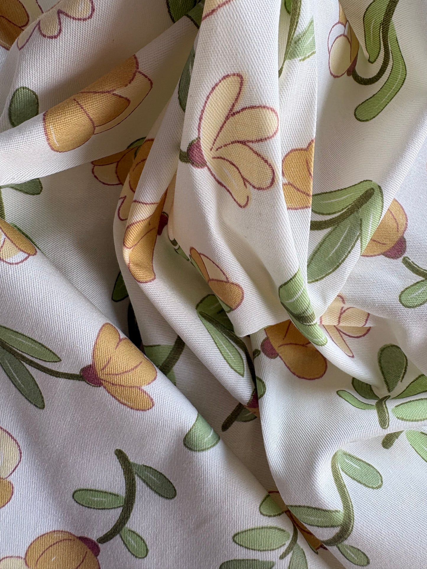 coupon tissu "fleurs de miel"