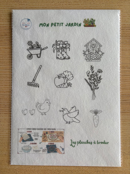 Planches à broder "Mon petit jardin"