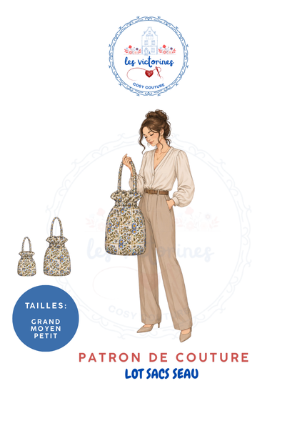 patrons de couture sac seau (lot de 3)