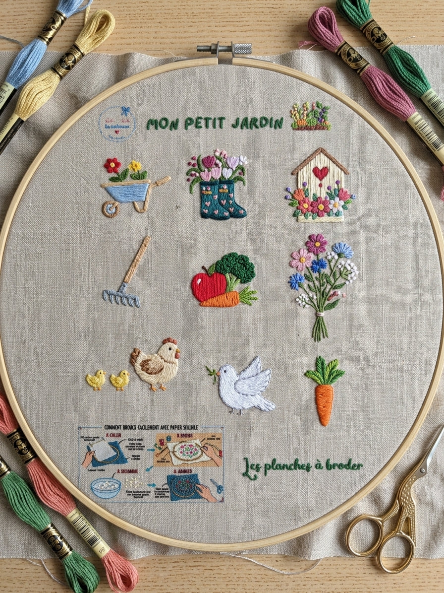 Planches à broder "Mon petit jardin"