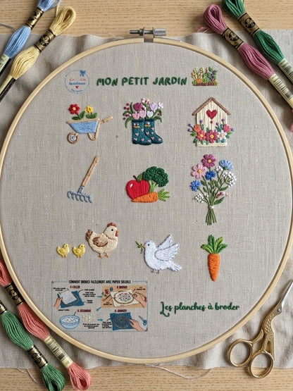 Planches à broder "Mon petit jardin"