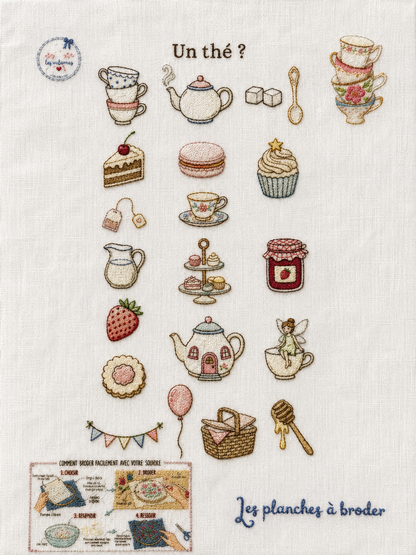 planche à broder "Tea time"
